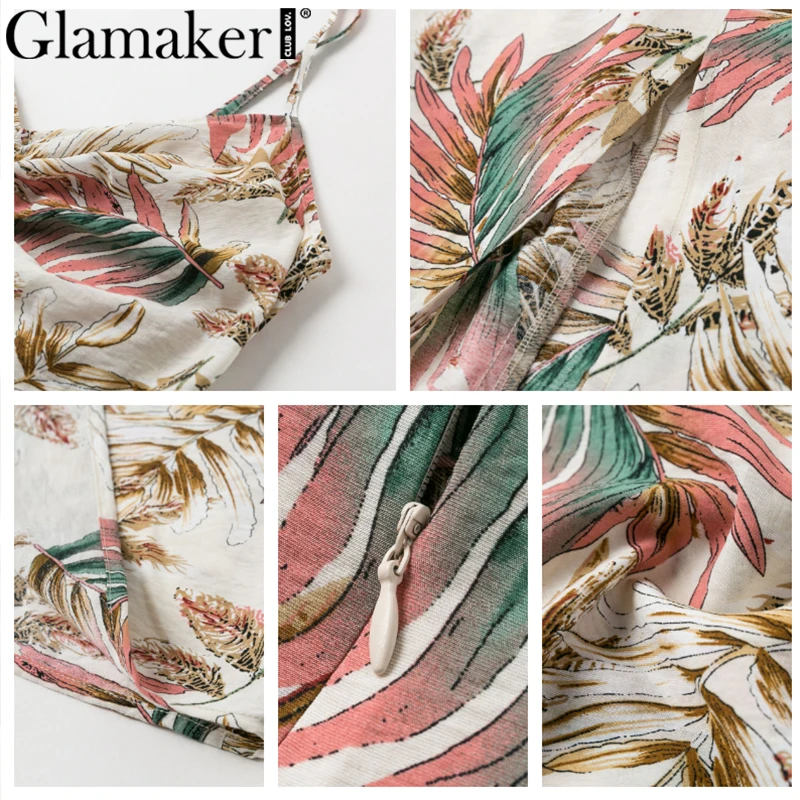 Женское длинное платье с цветочным принтом Glamaker винтажное плиссированное