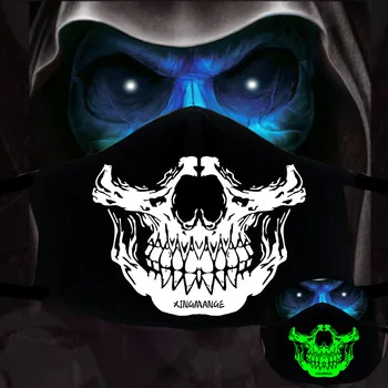 

Unisex Glow In Dark Skull Scarey Masks Black Mouth Face Mask Half Face Masquerade Cosplay Costume Mask DIY Party Decorations