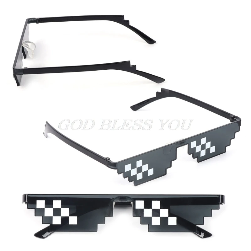 Очки Thug Life имеют дело с It очками пиксельные женские мужские черные мозаичные солнцезащитные очки вечерние сувениры