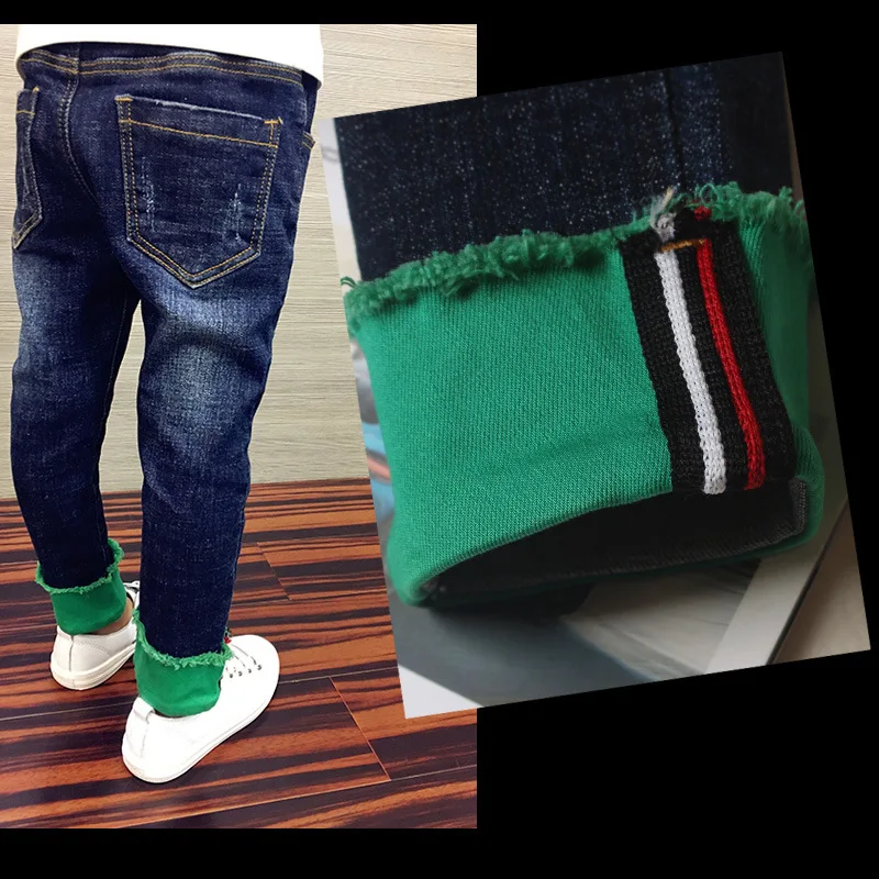 Джинсовые брюки для мальчиков на весну и осень детские брюки для мальчиков осенние джинсы осенняя одежда для больших мальчиков стиль