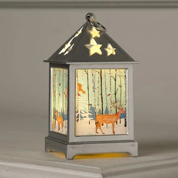

LED figure "Lantern color silver, Deer in the forest", 1 LED, 13x6x6 cm, 3xLR44, T / WHITE 4843970