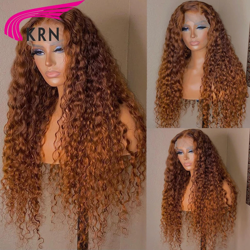 Ginger Orange Wigs lace front Human Hair Wigs 180% Remy Curly Wig Glueless Ginger Brown Peruvian PrePlucked With Baby Hair