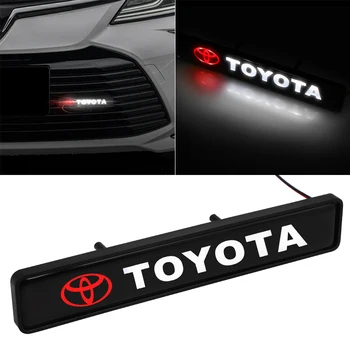 

Car sticker front hood grille emblem LED decorative lights For Toyotas Corolla Yaris Rav4 Avensis Auris Camry c-hr 86 Prius