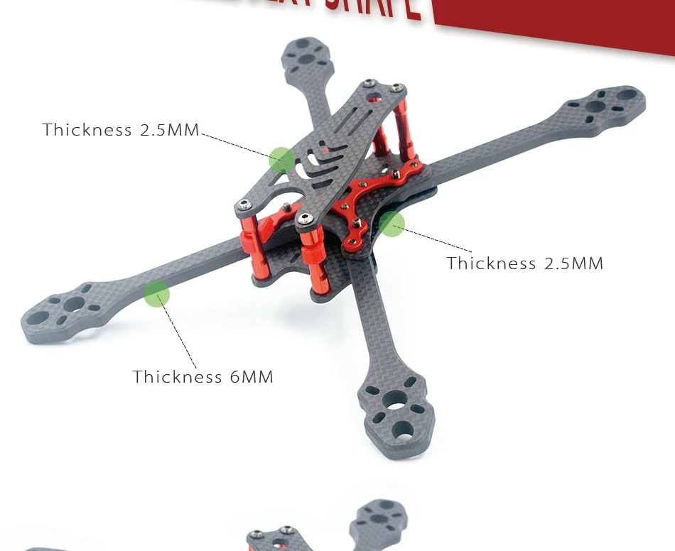 ALFA Монстр FPV углеродного волокна 5/6/7 дюймовая рамка 215 мм 245 мм 275 мм Колесная база 6 мм Толщина для RC DIY Сделай Сам небольшой гоночный Дрон с видом от первого лица