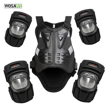 

WOSAWE Snowboarding Jacket Vest Motorcycle Chest Elbow Knee Protection Riding Motocross Racing Vest and Knee Elbow Pads