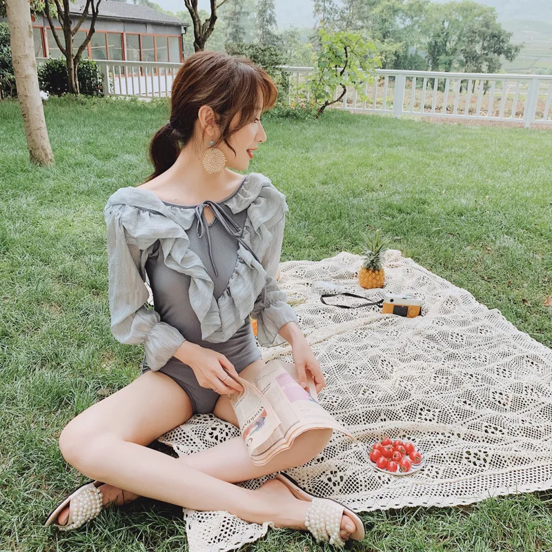 Swimming Suit For Women Swimsuit 2019 One Piece With Push Up Swimsuits Woman Fused Female Group Korea Thin Chiffon Contracted Swimming Suit For Women Swimsuit 2019 One Piece With Push Up Swimsuits Woman Fused Female Group Korea Thin Chiffon Contracted