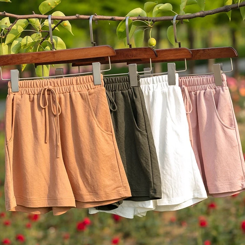 Летние Новые Осенние повседневные льняные шорты с поясом женские свободные шорты с высокой талией тонкие спортивные шорты для женщин