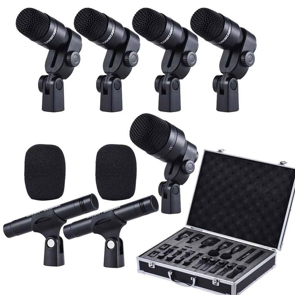 TAKSTAR DMS-D7 отличное аудио профессиональные музыкальные инструменты, барабан набор проводной микрофон Микрофон комплект с Алюминиевый чехол для переноски