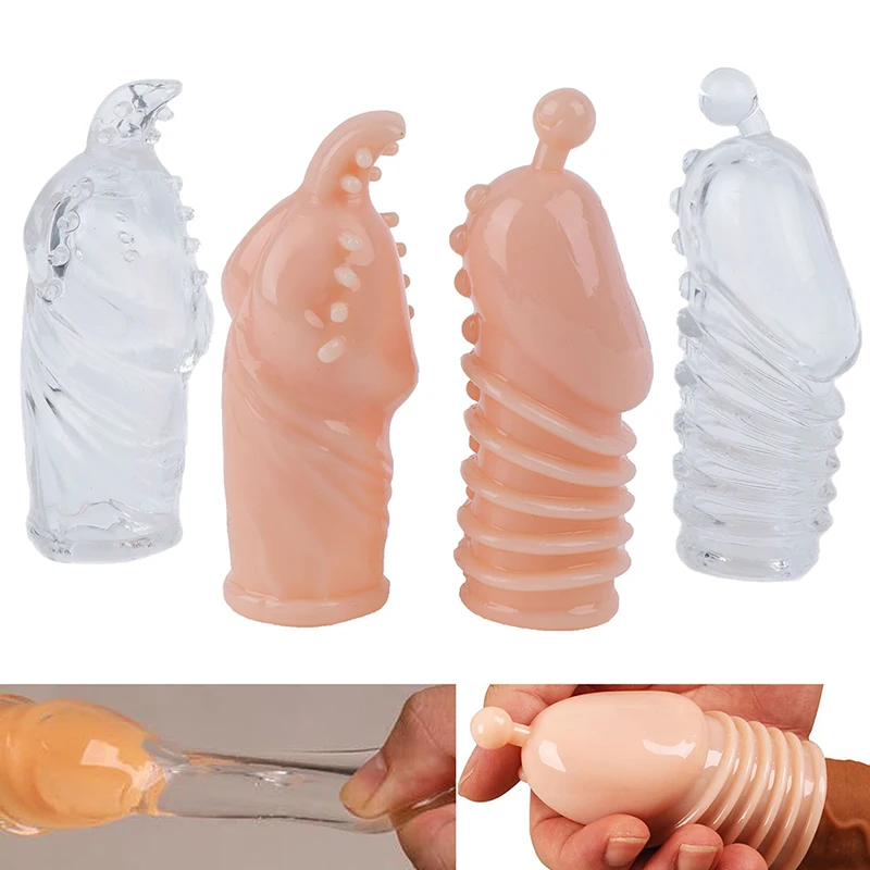 Lengthen Enlargement Condoms Extend G point Ring Male Penis Extension Sleeves Sex Toys for Man Adults Intimate Goods