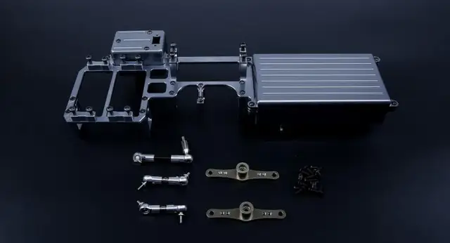 CNC precision machining all metal double servos electronic equipment compartment for LOSI 5IVE-T KM X2 ROFUN ROVAN LT