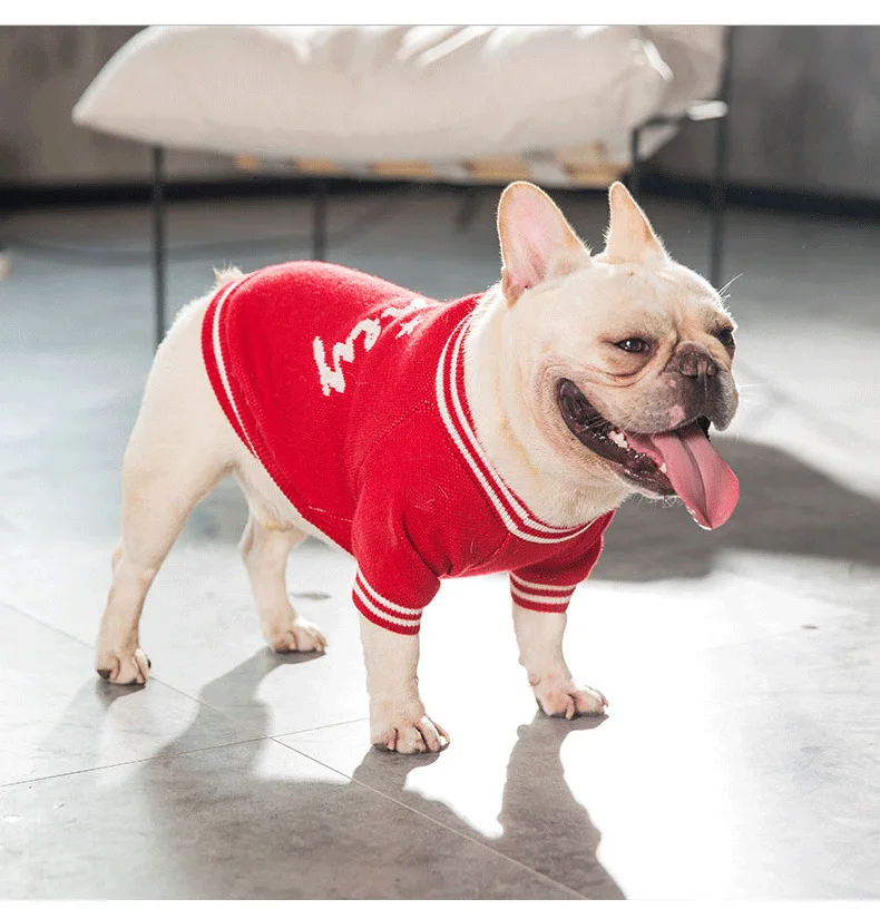 Spring and Autumn Leisure Style Pet Dog Clothing Fashion Comfortable Breathabl French Bulldog Pug Sweater Small Pet Dog Clothing