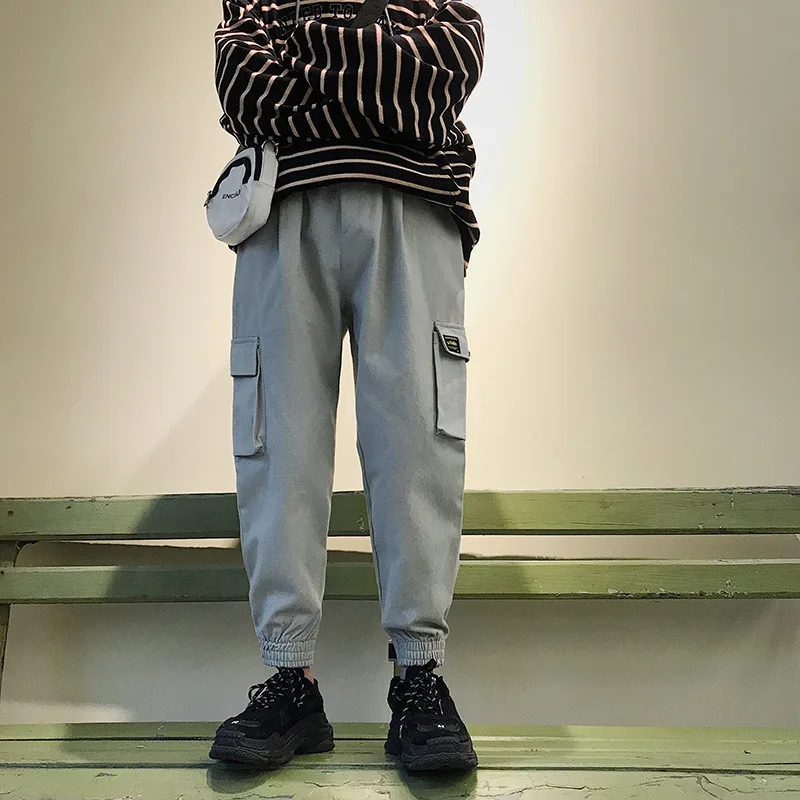 

MEN'S Overalls Trend Casual Pants 2019 Spring New Style Youth Popular Style Japanese-style Skinny Pants