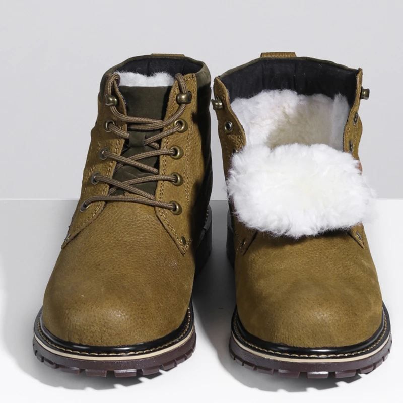 Top Quality winter boots size 35-47 Genuine Leather Handmade Brand Warmest chelsea boots men#XH6388