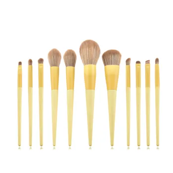 

11Pcs makeup brushes professional yellow handle for Foundation Powder make up brushes brochas maquillaje beauty tools T11023