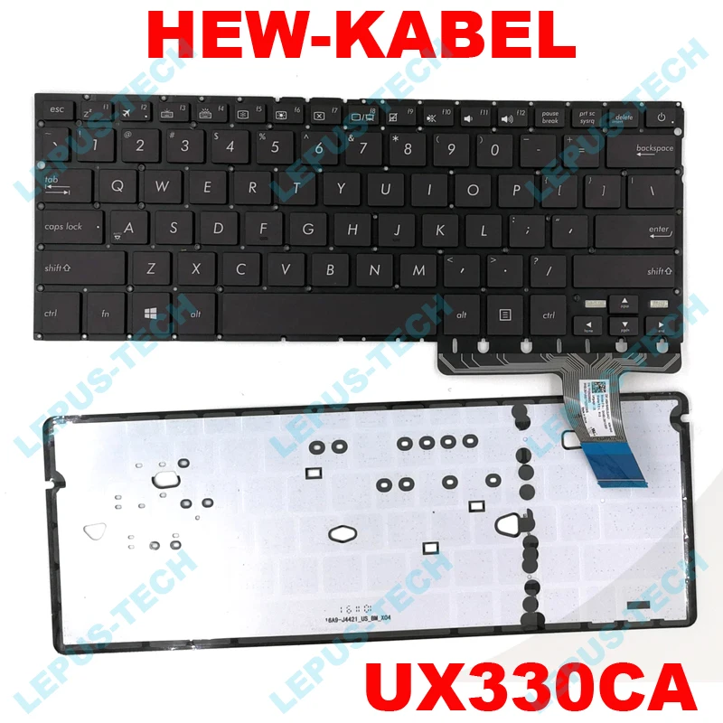 Клавиатура для ноутбука ASUS UX330C UX330UA UX330 UX330CA стандарт США клавиатура с подсветкой Новинка