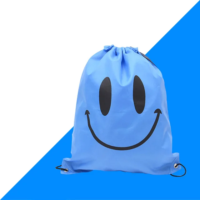 Smiley face blue Водонепроницаемый рюкзак для плавания, двухслойная спортивная сумка на шнурке, сумка на плечо, сумка для водных видов спорта, дорожная Портативная сумка для вещей, 12 цветов - Цвет: Smiley face blue