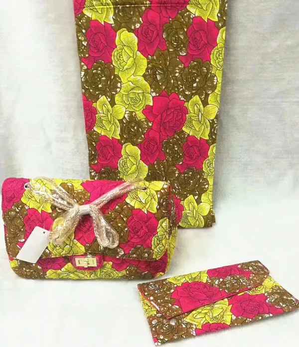 Африканская ткань с восковой печатью, африканская ткань с 2 шт, Женская сумочка, Анкара, ткань для лоскутов, 6 ярдов, хлопок, ткань TN-A1 - Цвет: 29