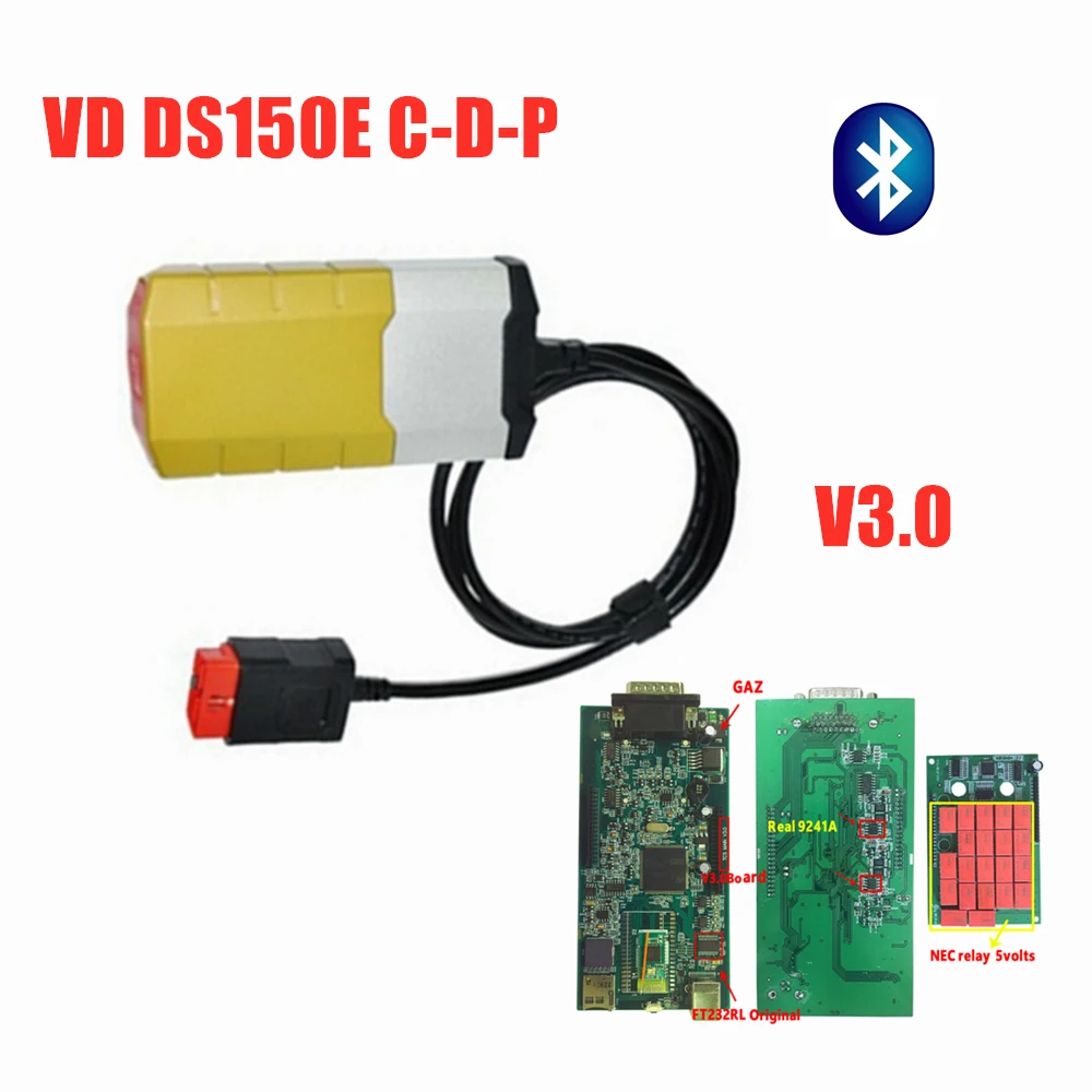 

VD TCS CDP 2016R0 keygen with bluetooth 3.0 pcb 9241 chip obd Scan vd ds150e cdp for delphis obd2 diagnostic tool +8pc car cable