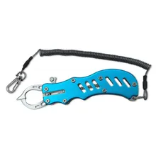 pesca Anti-rust Fishing Lip Grips Multifunction Fish Controller Gripper Stainless Steel Fishing Pliers Clamp With Lanyard