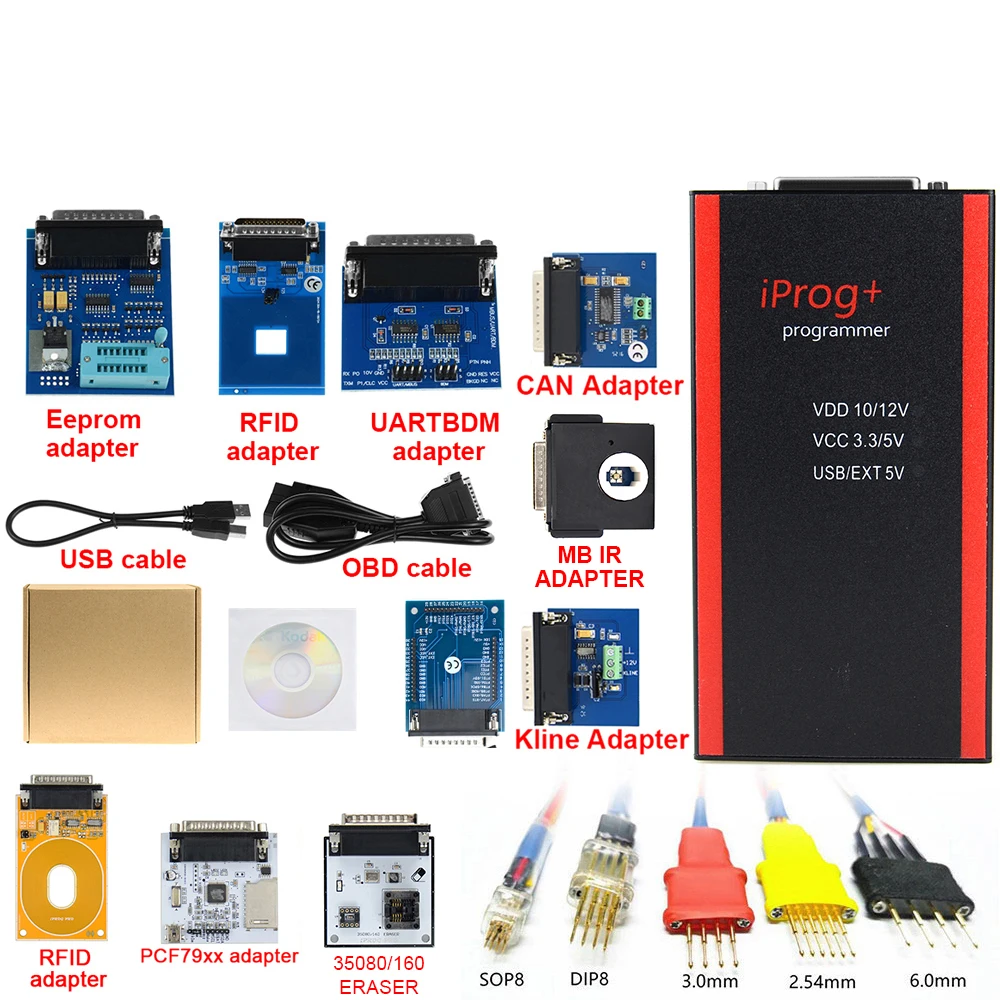 2022 New V87 Iprog Key Programmer Support IMMO+ Iprog Pro Till 2021 Replace Carprog/Digiprog/Tango wt New IR MB adapter temperature gauge Diagnostic Tools