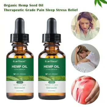 

30ml Organic Hemp Oil for Pain Relief Sleep Aid Anti Stress 1000mg/5000mg Hemp Extract Drops ECO Finest Body Skin Care