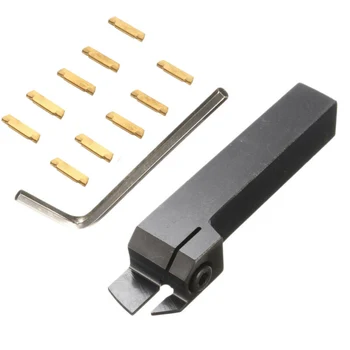 

12pcs Replacement Lathe Cutting Tool With Holder Metal Grooving Parting Cutter Set Hand Toolsor CNC Machine