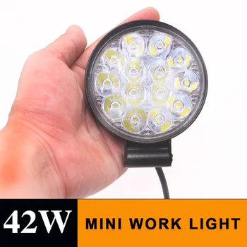 

LED Work Light 42W Mini Size Light Bar 12V 24V Off Road Car Spot Lights For Auto Truck SUV 4WD Boat ATV Daytime Running Light