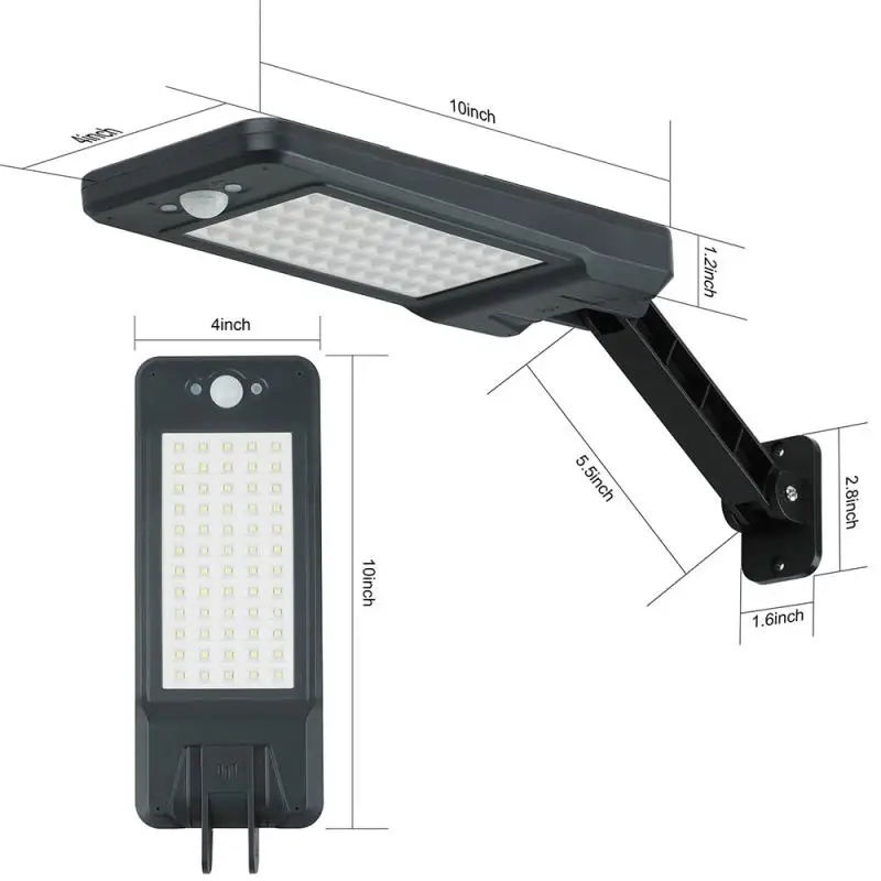 Sensor de Movimento ao ar Lâmpada do Jardim com Controle Luz de Rua Solar Pode Escurecido Parede Pir Livre Remoto Lâmpada 60 Led Ser 4 Cheap Lâmpadas solares