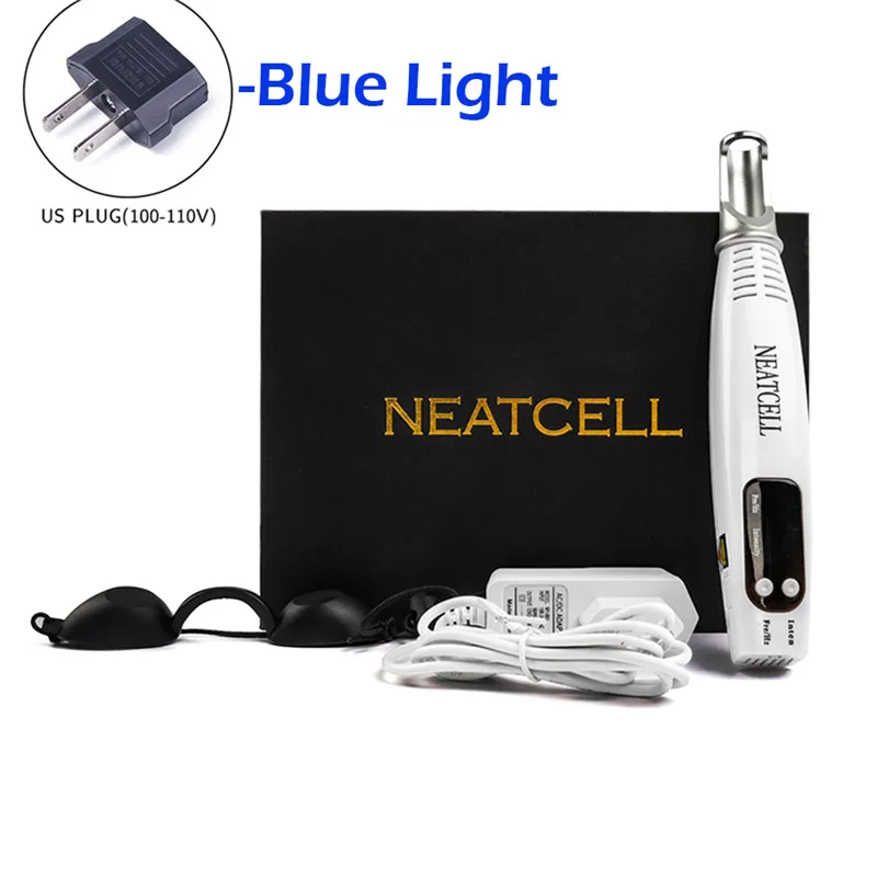 Blue light-US plug Синий светильник пикосекунд лазерная ручка терапия пигмент тату шрам моль веснушки удаление темных пятен удаление машина лазер пикосекунд ручка - Цвет: Blue light-US plug