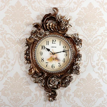 

Silent Quartz Large Wall Clock Vintage European Style Antique Wall Clock Luxury Relogio De Parede Home Decorations QAB50WC