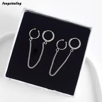 

Fengxiaoling Punk Style 100% Genuine 925 Sterling Silver Long Tassel Drop Earrings For Women Fine Jewelry Cute Accessories 2020