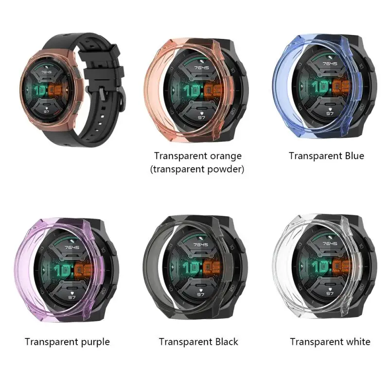 TPU Slim Smart Watch Protective Case Cover For HUAWEI Watch GT 2e Smart Watch Transparent Anti-fall Multi-color Protective Frame