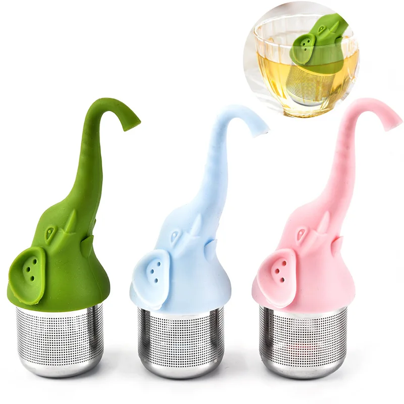 

Tea Infuser Teapot Filter Cute elephant Elephant Silicone Filter For Tea & Coffee Drinkware Kitchen Accessories