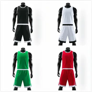 

Customize Basketball Jerseys+Shorts Set Embroidered Sewn Team Logo Name Number Adult Youth Kids Sports Shirts Clothes Uniforms