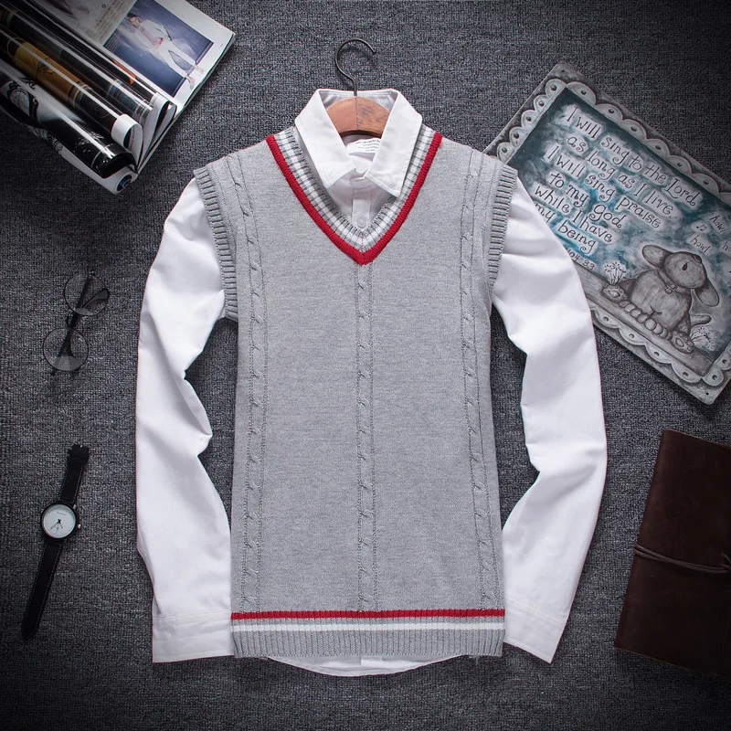 Zogaa Autumn Winter 2019 Men Fashion Boutique Cotton V-neck Knitted Sweater Vest Male Formal Social Business Sweater Waistcoat Zogaa Autumn Winter 2019 Men Fashion Boutique Cotton V-neck Knitted Sweater Vest Male Formal Social Business Sweater Waistcoat