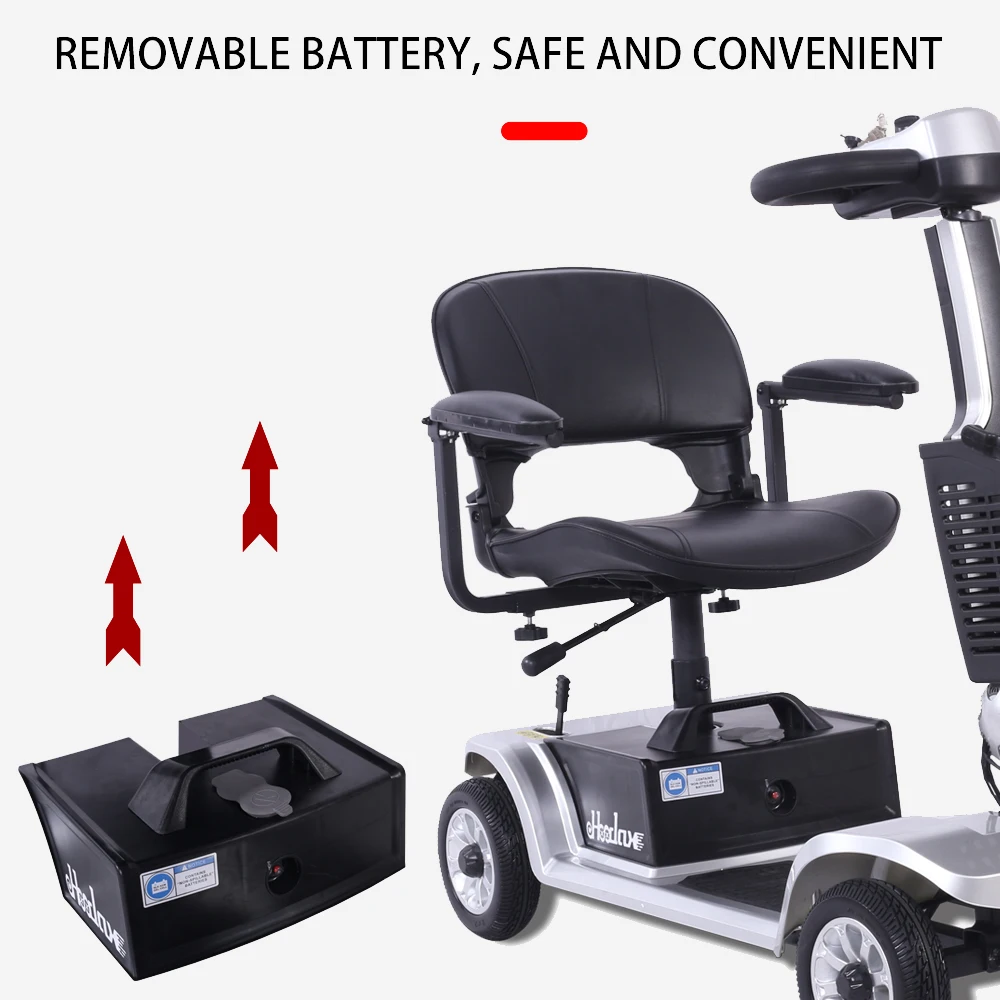 Medical Electric Outdoor 4 Wheel Scooter Elderly And Disabled Foldable Portable Outdoor Adult Mobility Scooter Max Load 200KG