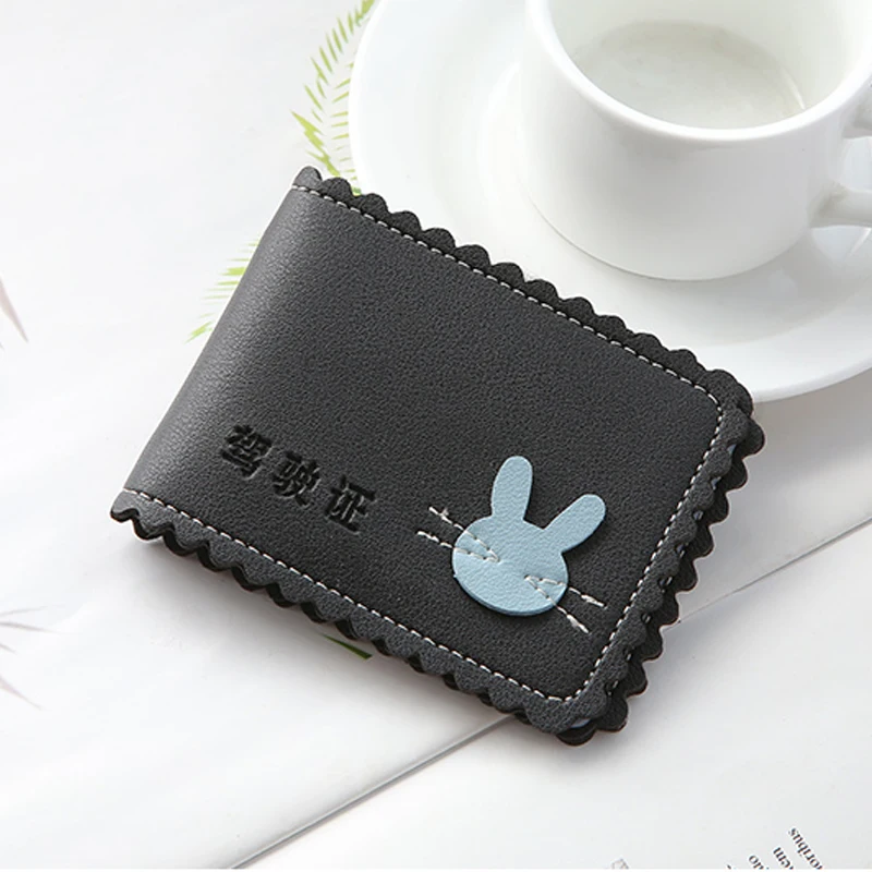 

NI WEI ER Fashion Cartoon Cute Rabbit Driver License Holder on Cover for Car Driving Document Business ID Cards Bag Case Wallet