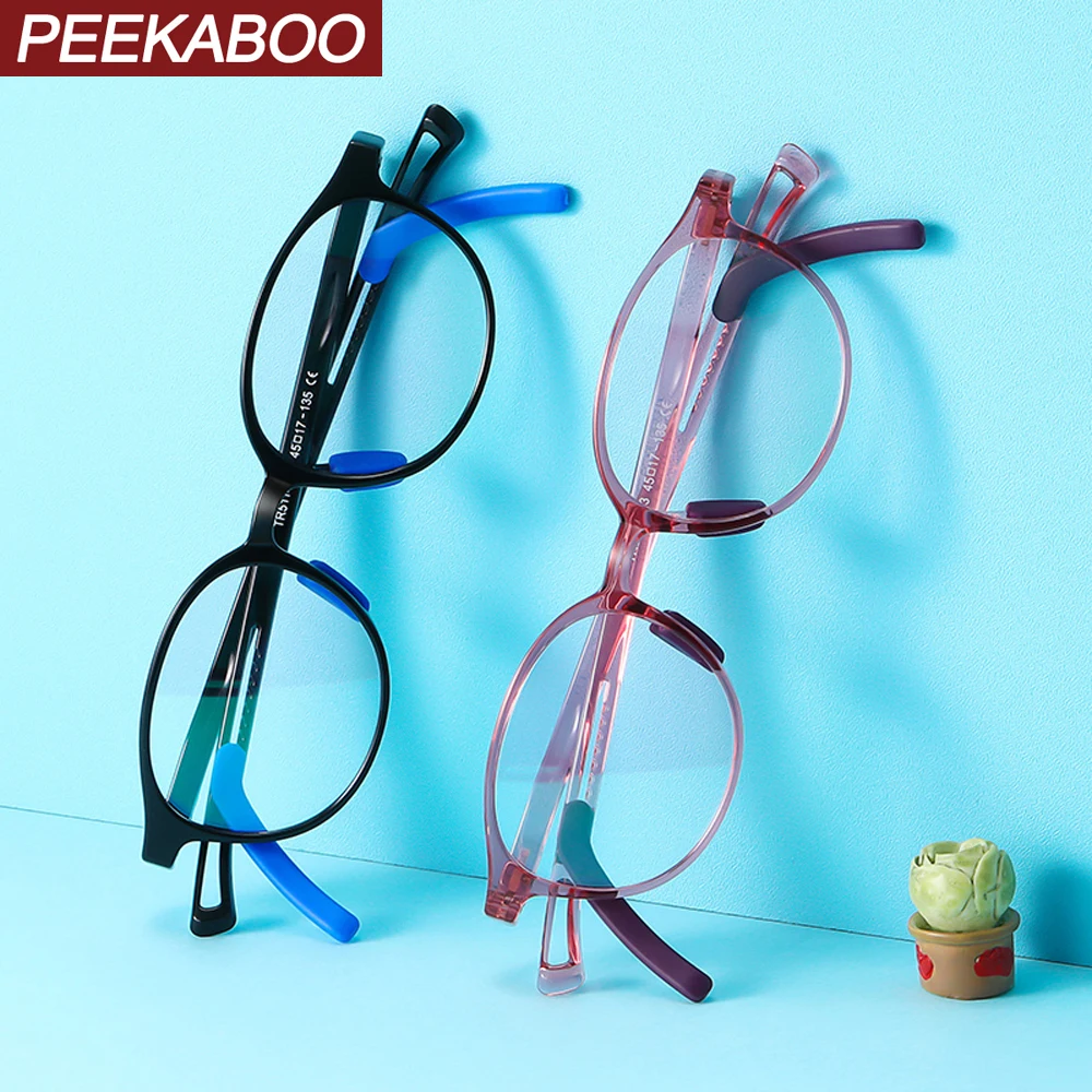 Детские прозрачные очки Peekaboo с прозрачными голубыми светильник зами для девочек
