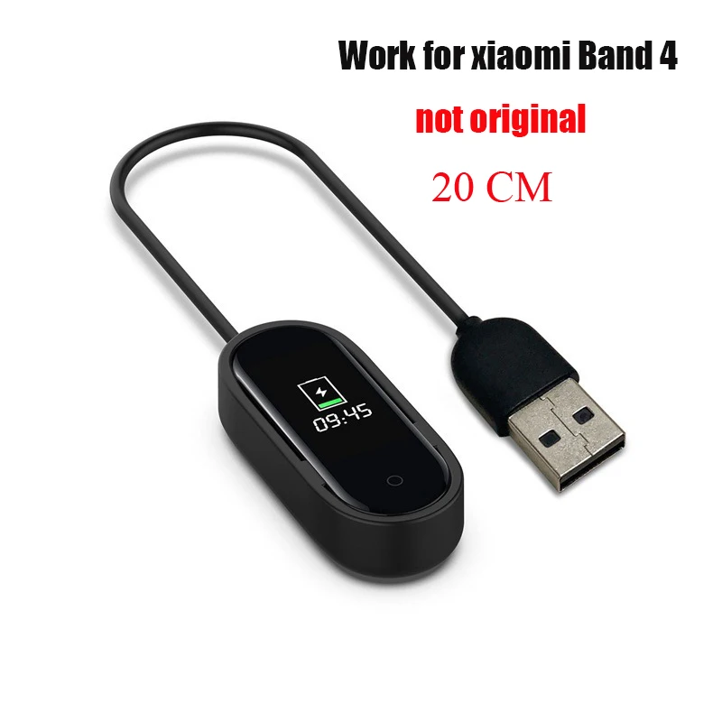 Зарядное устройство для Xiaomi Mi Band 2 3 4 зарядный кабель для передачи данных Док-станция зарядный кабель для Xiaomi Mi Band 2 3 4 USB зарядное устройство Черный - Тип штекера: 20 CM For Miband 4