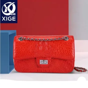 

xige crocodile Female bag Genuine leather Female bag One shoulder worn handbag trend Female bag package men clutch bag