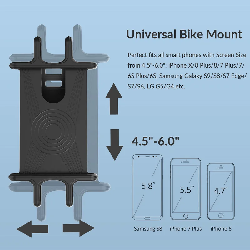 Держатель для телефона на руль, подставка для велосипеда, мотоцикла, мобильного телефона, силиконовый держатель, пряжка, не скользит для мобильного телефона, gps