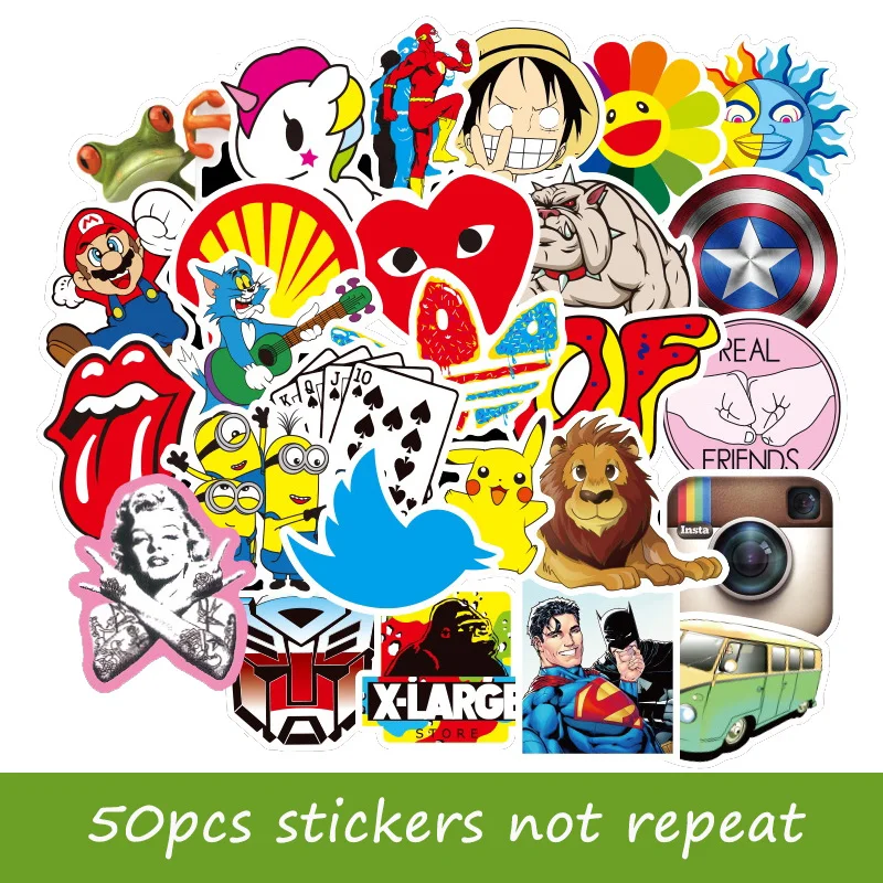 

14 styles 50pcs cartoon sticker marvel hero Disney Anime funny stickers computer decal laptop skin for macbook ipad lenovo HP