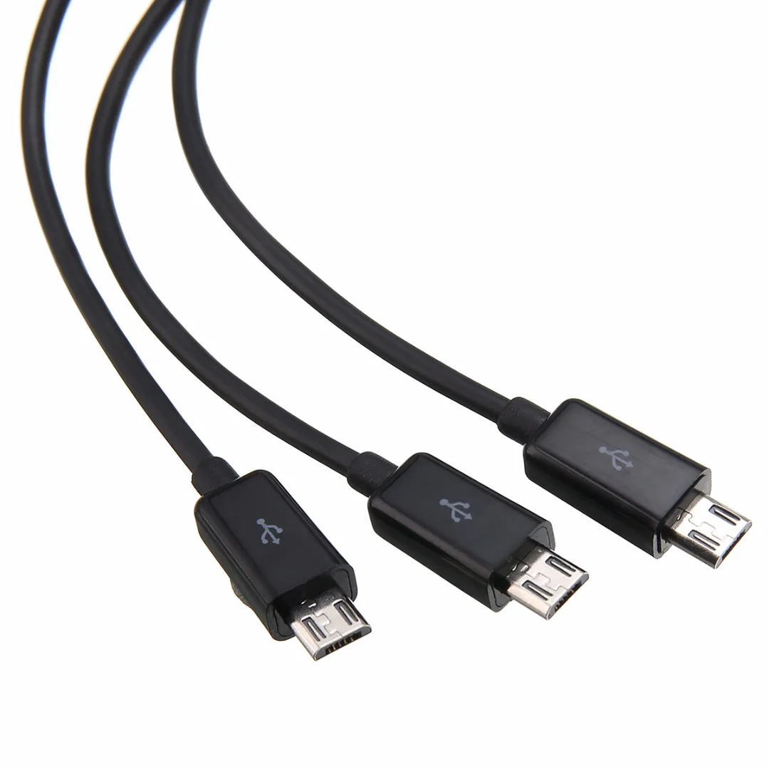 USB 2,0 Мужской до 3 Micro USB 2,0 Мужской Y разветвитель зарядный кабель для передачи данных Шнур для huawei P30 P20 P10 pro lite зарядное устройство Шнур для Xiaomi