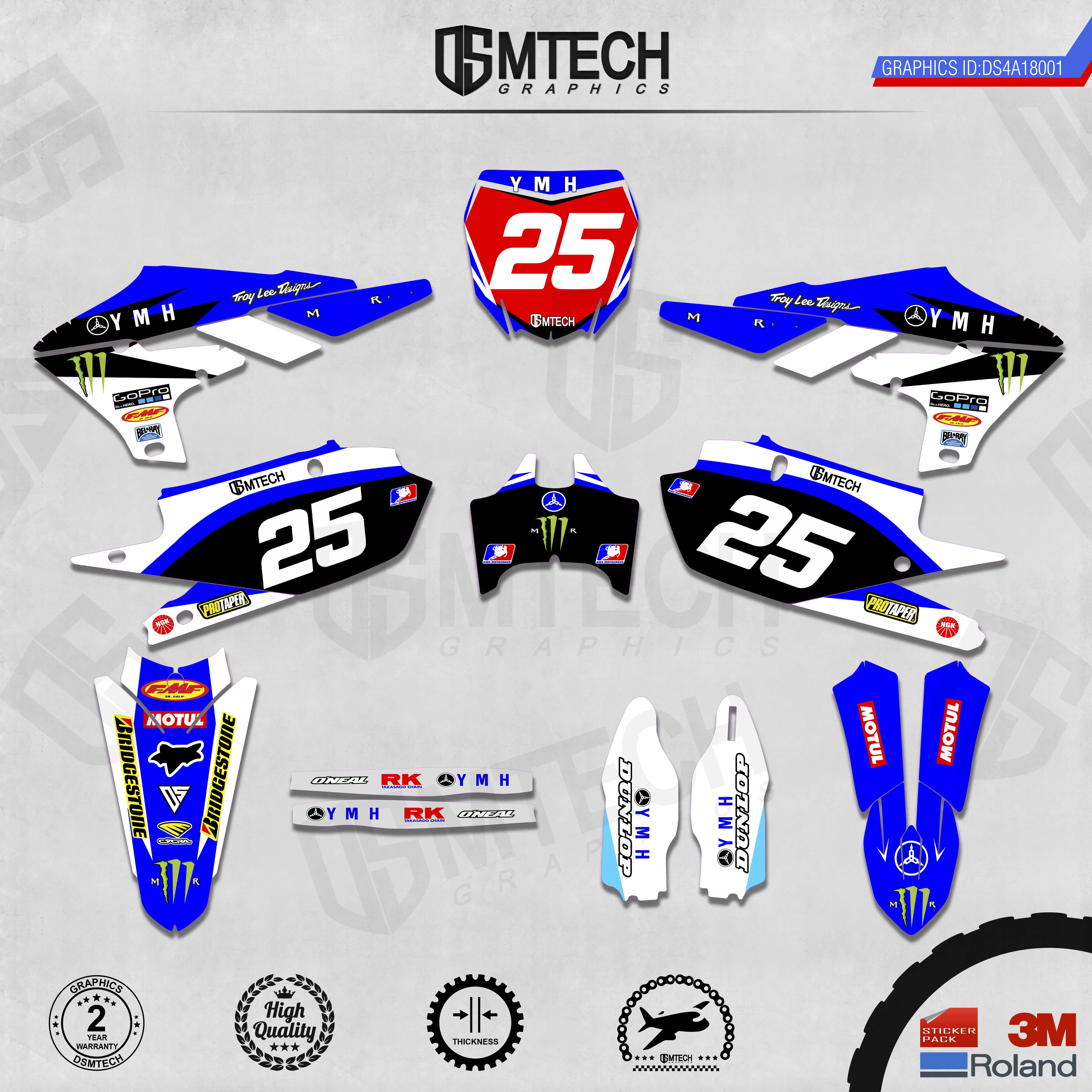 

DSMTECH Customized Team Graphics Backgrounds Decals 3M Custom Stickers For 19YZ250F 18-19YZ450F 19-21WR450F Two Stroke 001