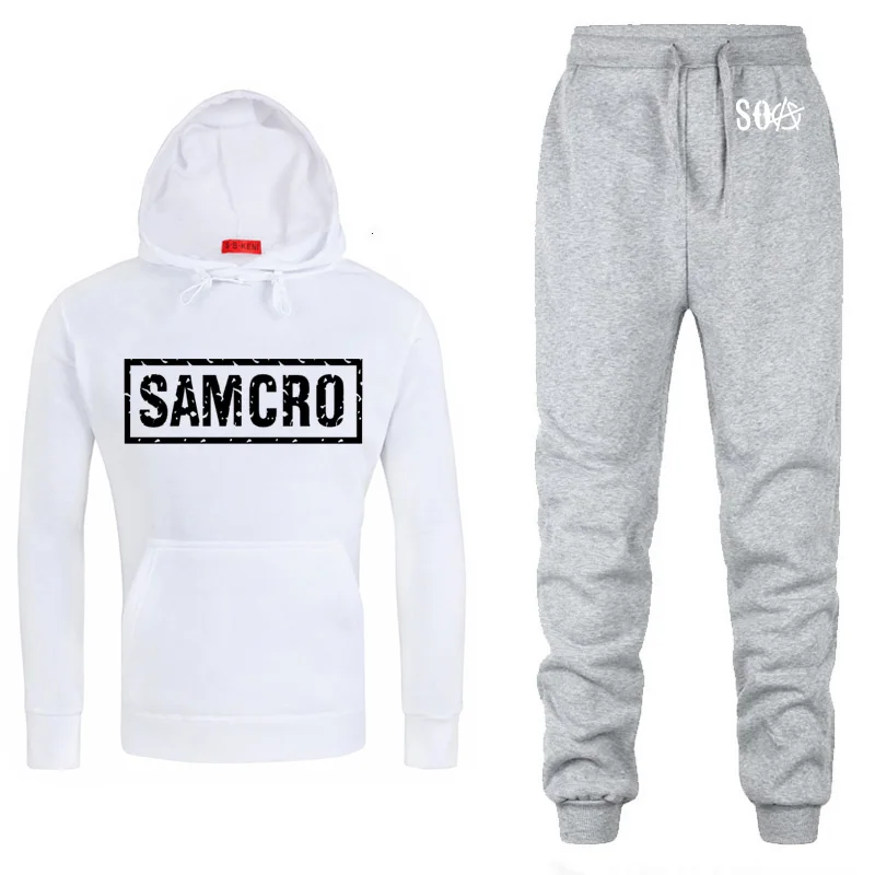 SOA Sons of anarchy/Детские модные толстовки с капюшоном с принтом «SAMCRO» Мужская Флисовая теплая толстовка мужские толстовки с капюшоном в стиле хип-хоп, штаны, костюм из 2 предметов - Цвет: 803