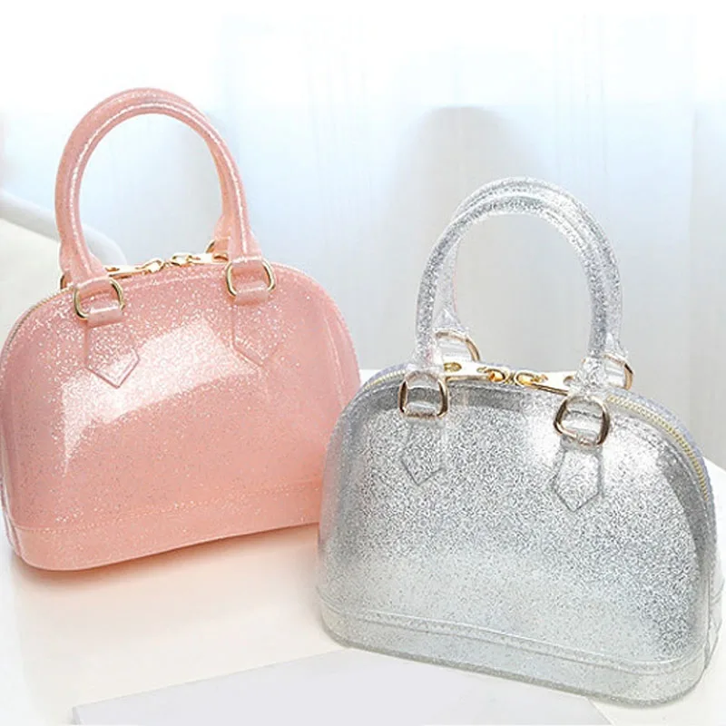 Luxury PVC Shoulder Bag candy colors jelly handbag shell beach crossbody bolsa purse