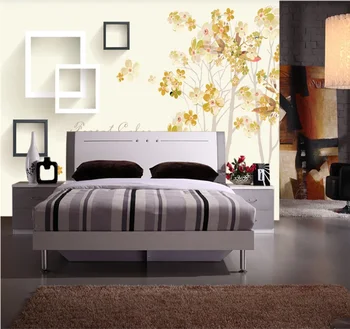 

xuesu Custom wallpaper woods square modern minimalist nordic background wall hand-painted stereo 8d wall covering