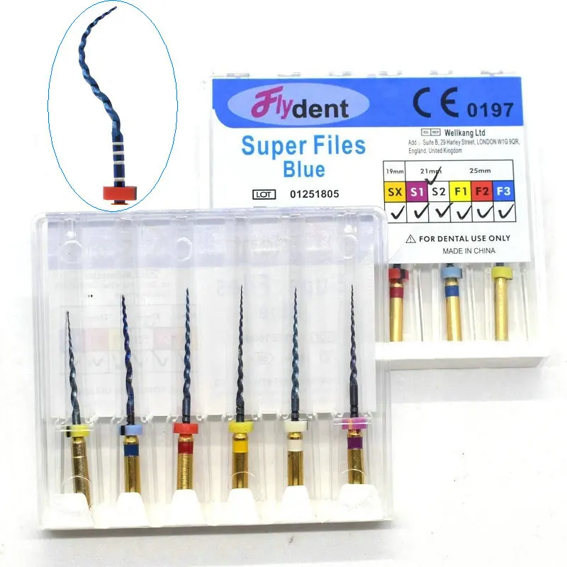 6pcs/box Dental Instrument Heat Activated Canal Root Files Sxf3 Super