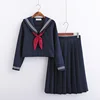 Large-Size S-5XL 8 Sizes Japanese JK Uniforms School Dresses For Girls Navy Blue Sailor Suit Jacket Middle School Uniforms Suits 2