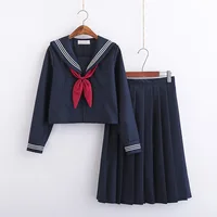 Large-Size S-5XL 8 Sizes Japanese JK Uniforms School Dresses For Girls Navy Blue Sailor Suit Jacket Middle School Uniforms Suits 2
